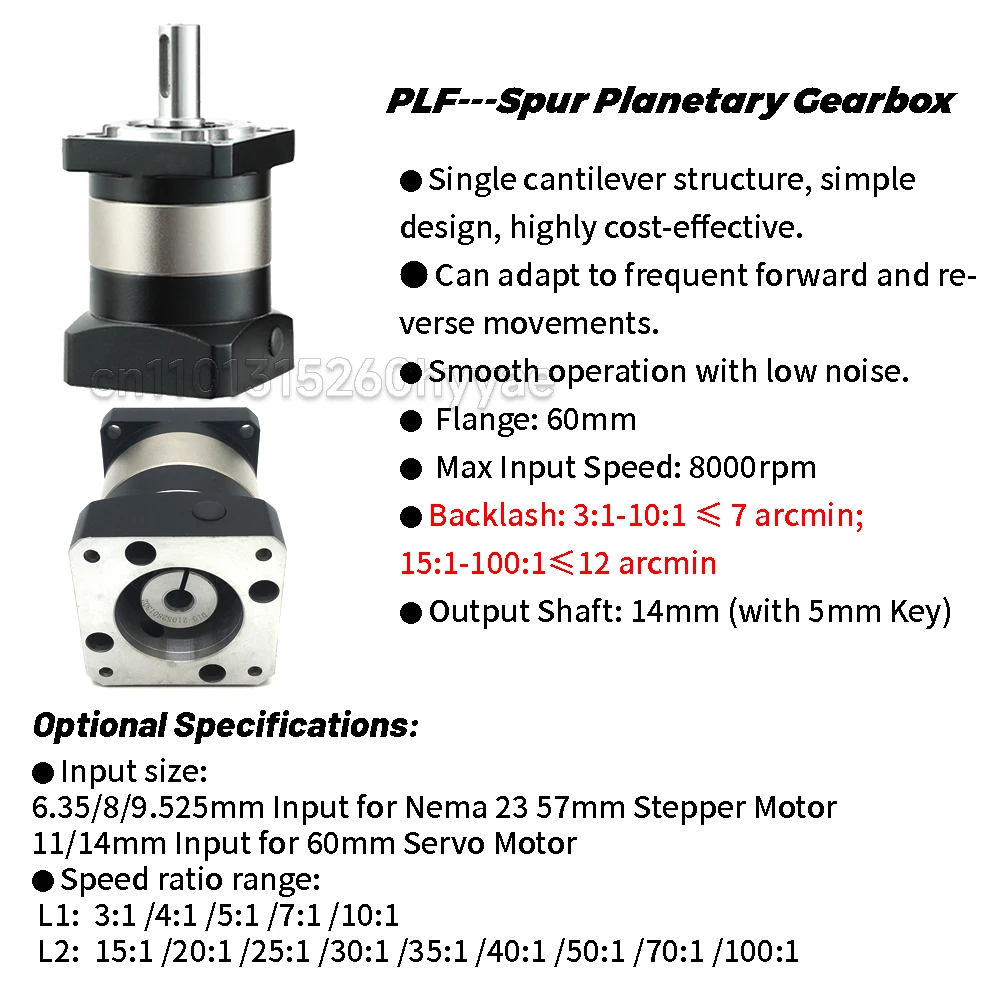 유성 기어 박스 57 모터 감속기 Nema23 스테퍼 200W 400W 600W 서보 모터 용 6.35/8/9.525/11/14mm 입력 스텝 다운 기어 박스