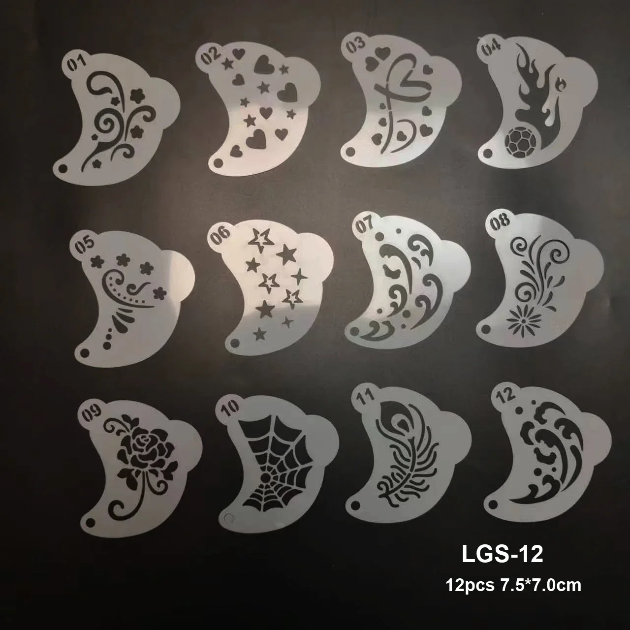 Party Cosplay Reusable PET Body Face Paint Graphic Template Face and Body Tattoo Stencils for Kids Makeup