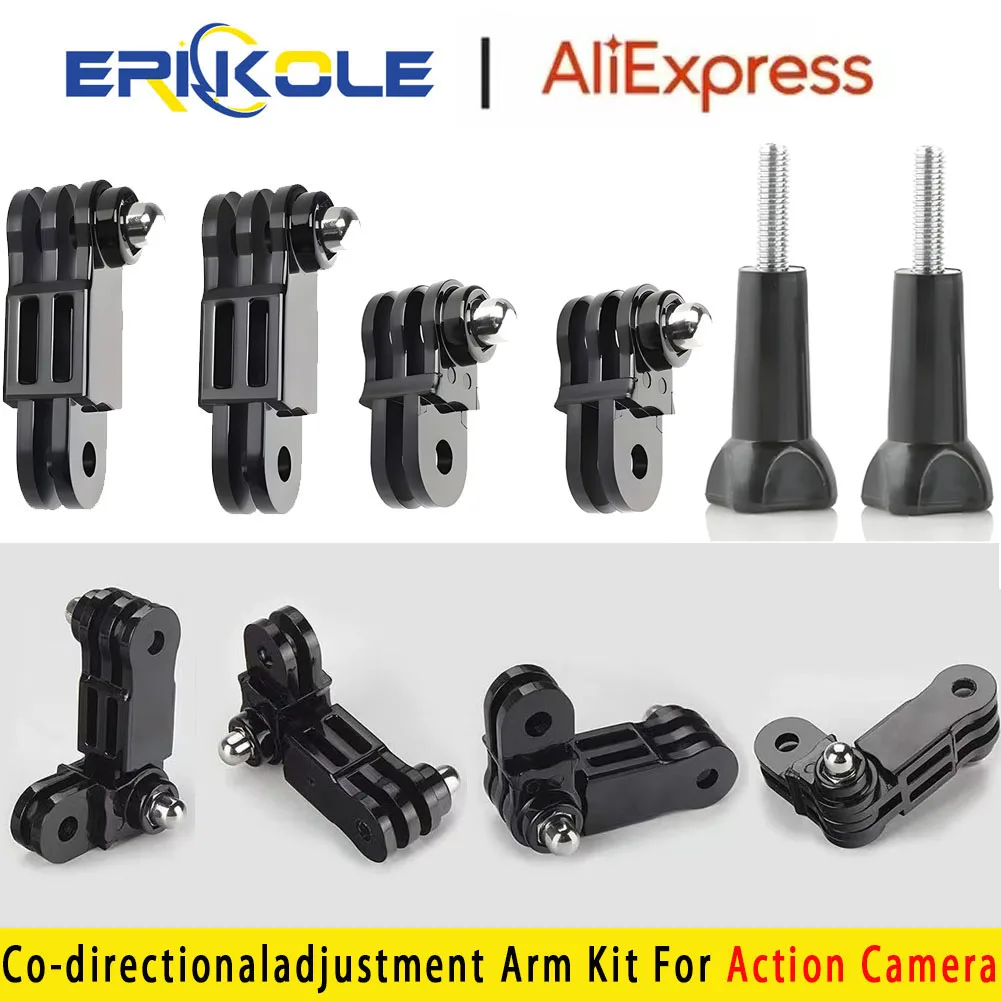 Brazo pivotante largo y corto para cámaras de acción, accesorios para Gopro 12 y 11, brazo de ajuste largo y corto, articulaciones rectas, montaje de conversión para DJI Osmo Insta360