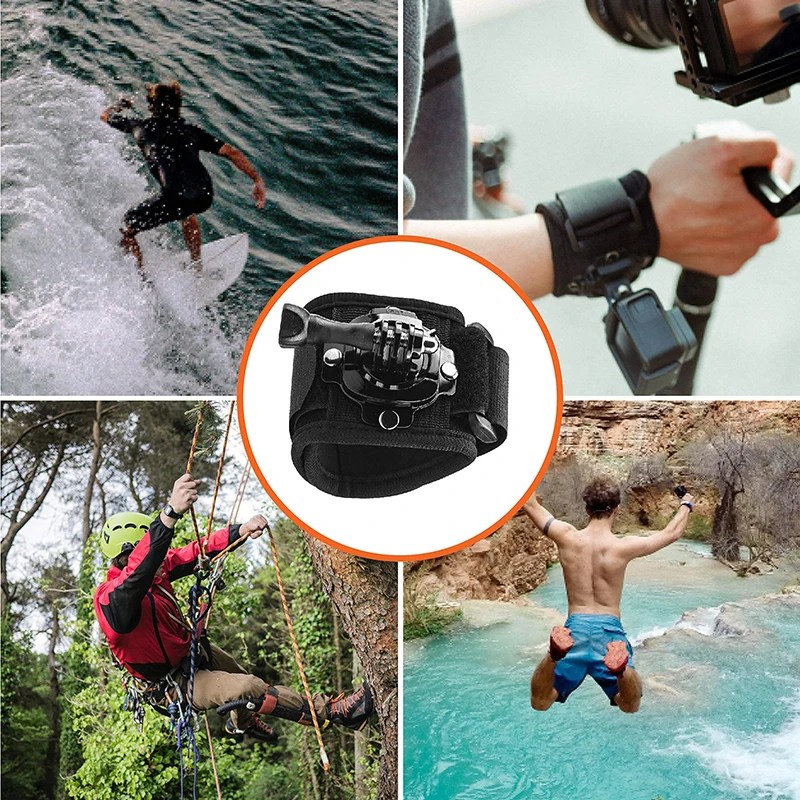 DJI 오스모 360 / 오스모 나노용 360도 회전 핸드 스트랩 마운트, 인스타360 X5 X4 DJI 액션 5 프로 고프로 13용 손목 스트랩 마운트