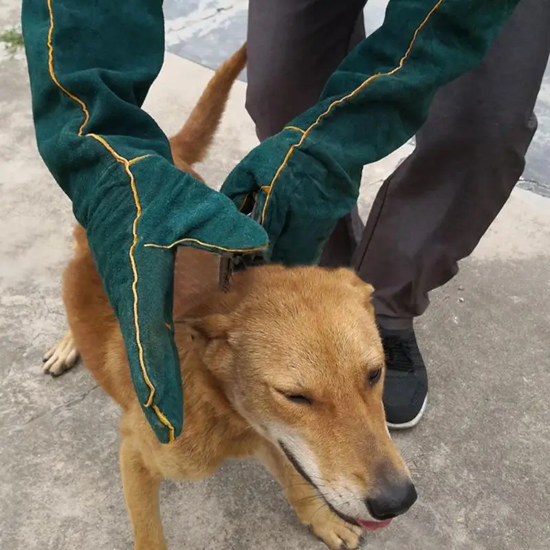 Animal Handling Gloves Leather Anti-grasping Anti Bite Protective Gloves Cat Dog Snake Gardening Pets Handling
