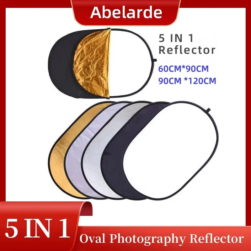 90x120cm 5 in 1 Portable Collapsible Light Oval Photography Reflector for Studio Multi Photo Outdoor Studio Reflector