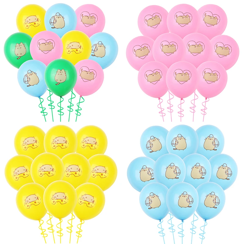 Cartoon Fat Lucky Cat Thema Geburtstag Party Dekor 12 Zoll Rosa Gelb Blau Grün Niedlich Fat LuckyCat Latex Ballon Babyparty Suppy – Detail 1