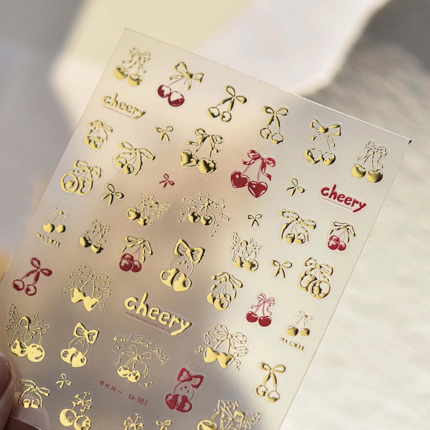 Tomoni 레이저 발렌타인 데이 사랑 네일 아트 스티커 네일 장식 프레스 손톱 스티커 DlY 꽃 꽃잎 스티커 손톱