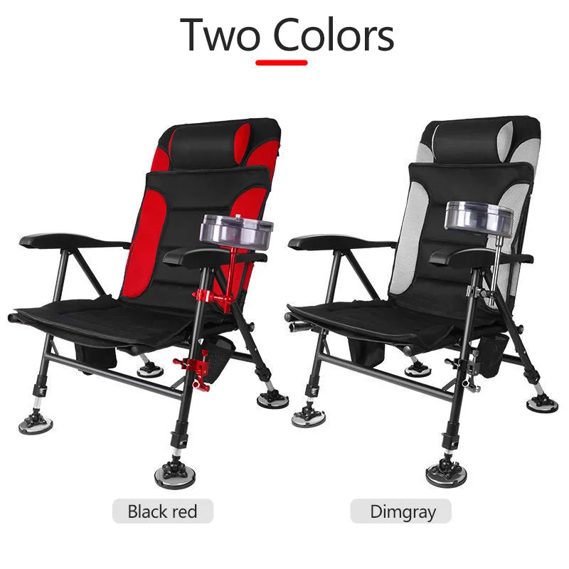 Outdoor Beach Foldable Fishing Chair Recliner four-leg Adjustable Portable European Style