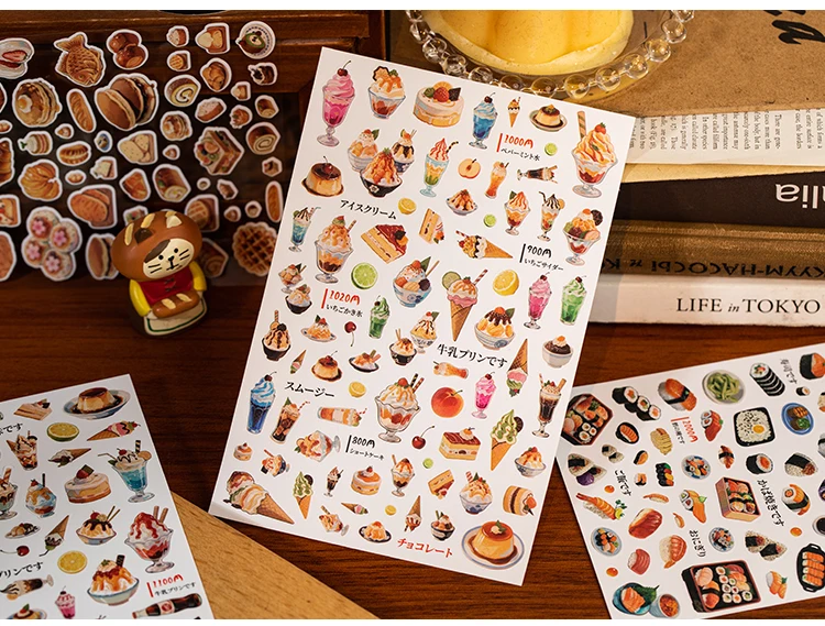 2 pcs Delicious Food Sticker Retro Hand Account Die cutting Sticker Pack Collage Journal Scrapbooking Stickers Office Stationery