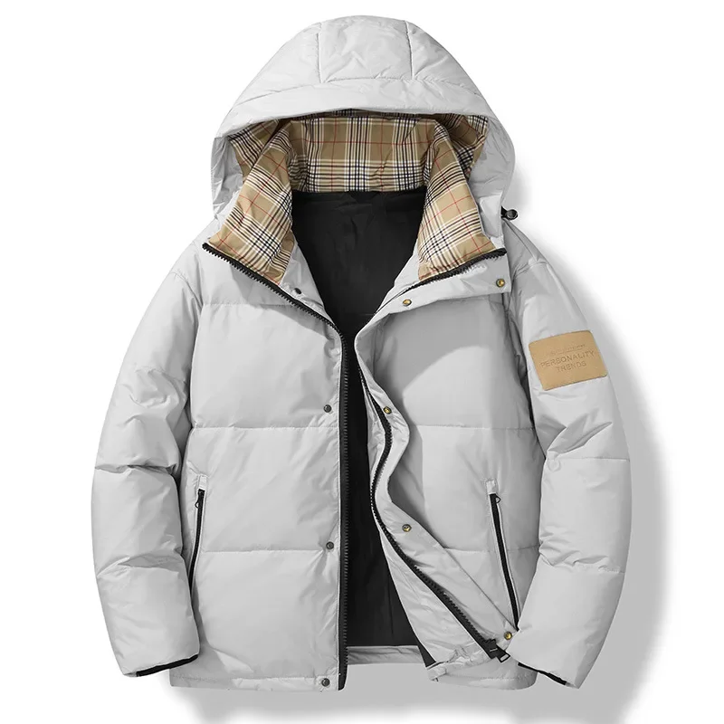 Autumn and Winter New Youth Fashion Trend Men's Hooded Coat Casual Cotton Coat