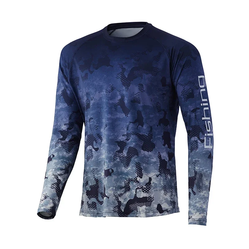 Men's Camouflage Long Sleeved Fishing Personalized Outdoor Sportswear High-quality O-neck Top Running Sun Protection y2k T-shirt