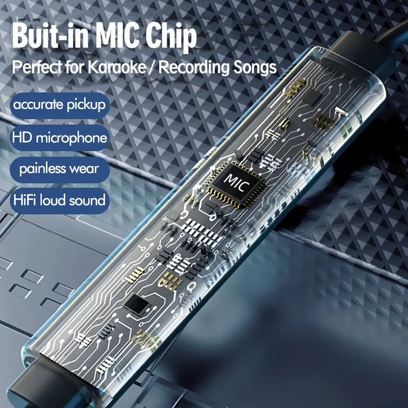 High Quality Wired Earphone Stereo Not In-Ear Headphones Type-C Air Conducting Headset for Laptop Smartphone Gifts Pho