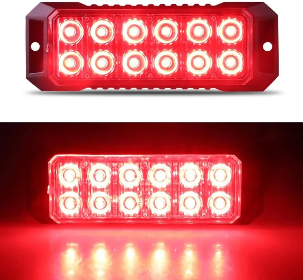 차량용 LED 미니 그릴 헤드 비상 비콘 위험 경고등, 12-24V 트럭용 New12-LED 섬광 스트로브