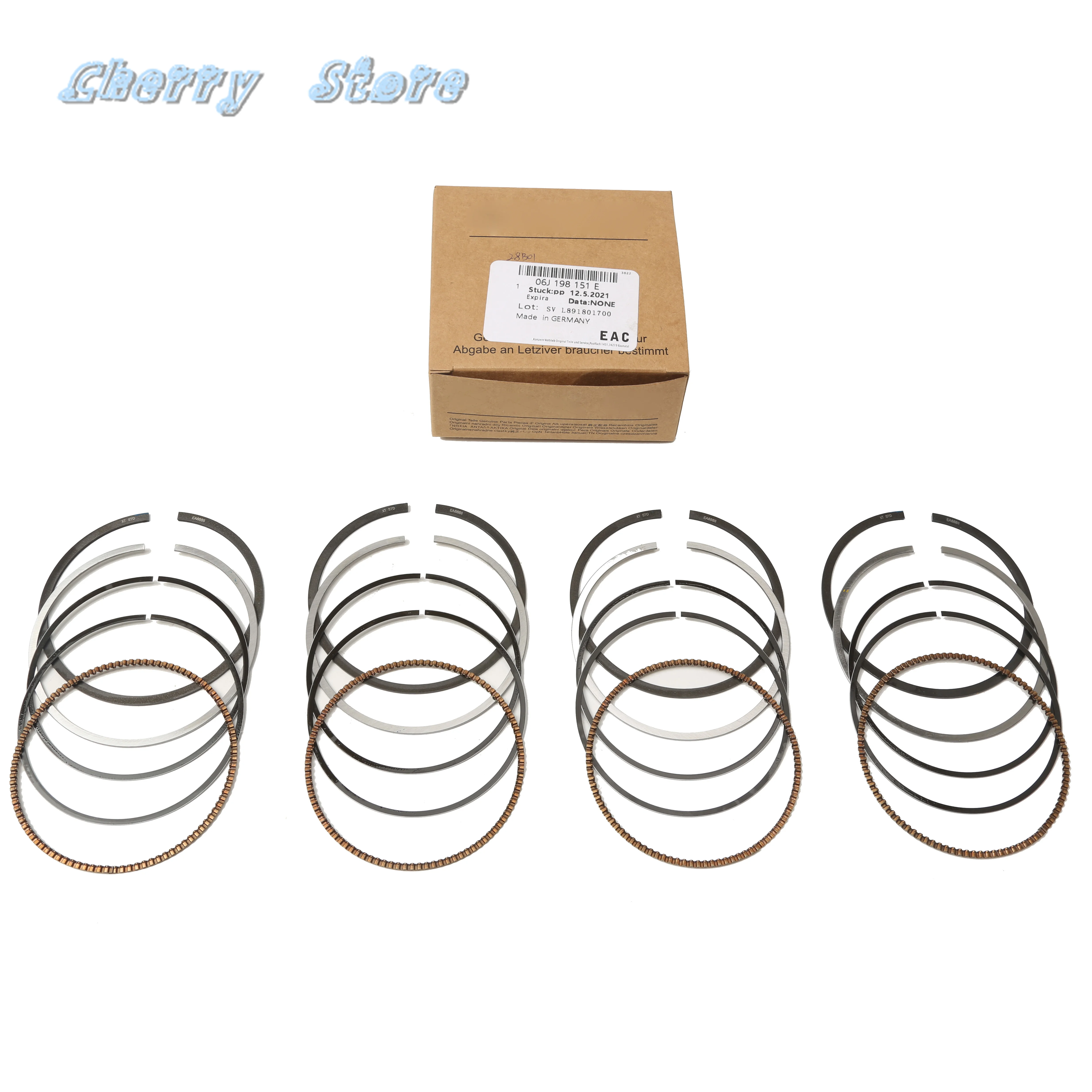 

21MM Engine Piston Rings Set For Volkswagen Golf Passat Audi A4 S4 Q5 TT Skoda Superb Seat Alhambra Leon A0700875 06J198151E