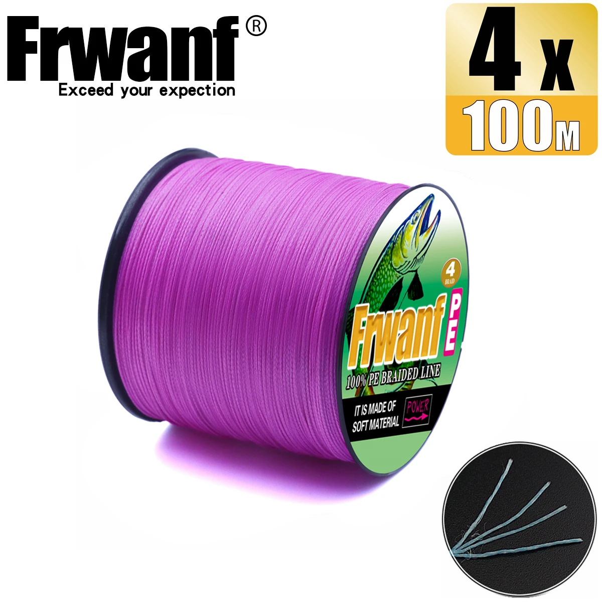 4 Wire Braided Fishing Line 100M 109Yds for Sea Fishing Carp 10-100LB wire 6 8 10 20 30 100LBS