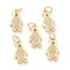 Pandahall 10pcs Mixed Color Penguin Brass Clear Cubic Zirconia Pendants Charms with Jump Ring For Necklace Jewelry Making Gift 2