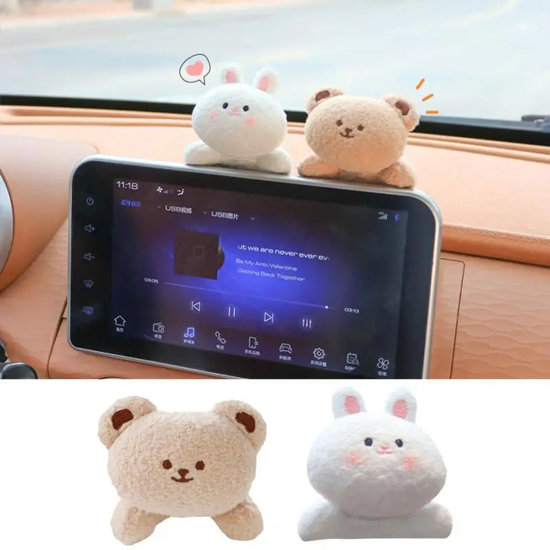 

Автомобильные Мультяшные украшения, портативные автомобильные очаровательные Мультяшные плюшевые животные, украшения для экрана автомобиля, маленькие украшения для автомобиля
