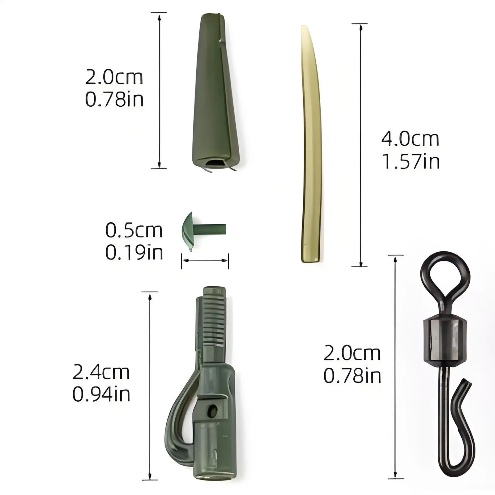 50PCS/lot Carp Fishing Accessories Lead Clip Quick Change Swivel Tail ABS Anti Tangles Sleeves For Carp Rigs Fishing Tackle