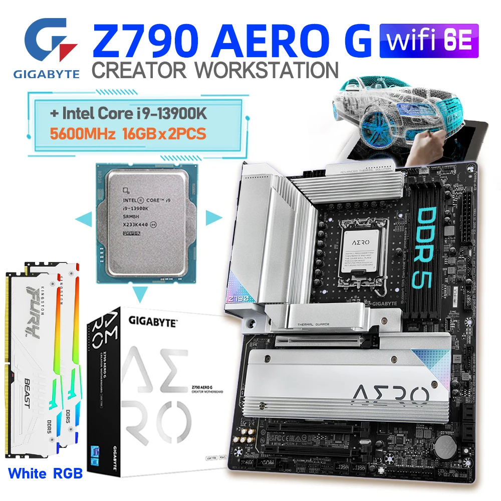 GigabyteZ790AEROGDDR5MotherboardKitI913900KCPUProcessor