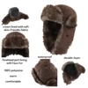 Connectyle Trapper Hat Warm Faux Fur Winter Hat with Ear Flaps Windproof Waterproof Snow Ski Hats for Men Women Cold Weather 4