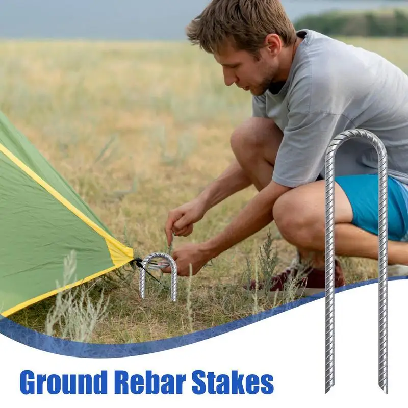 Trampoline Stakes 12-inch Tent Stakes With Chisel Point End 2 Inches Diameter 6X Chain Link Fence Anchors For Landscape Concrete
