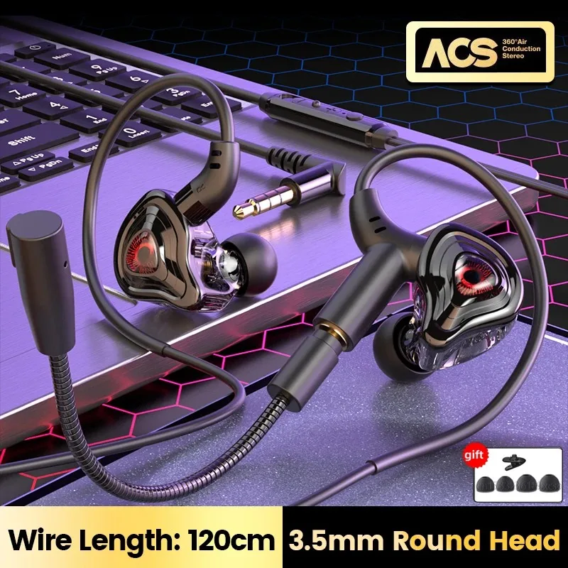 EARDECO HD Mic Wired Gaming Earbuds with Bass Boost and Noise Reduction