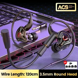 EARDECO HD Mic Wired Gaming Earbuds with Bass Boost and Noise Reduction (Black 3.5mm)