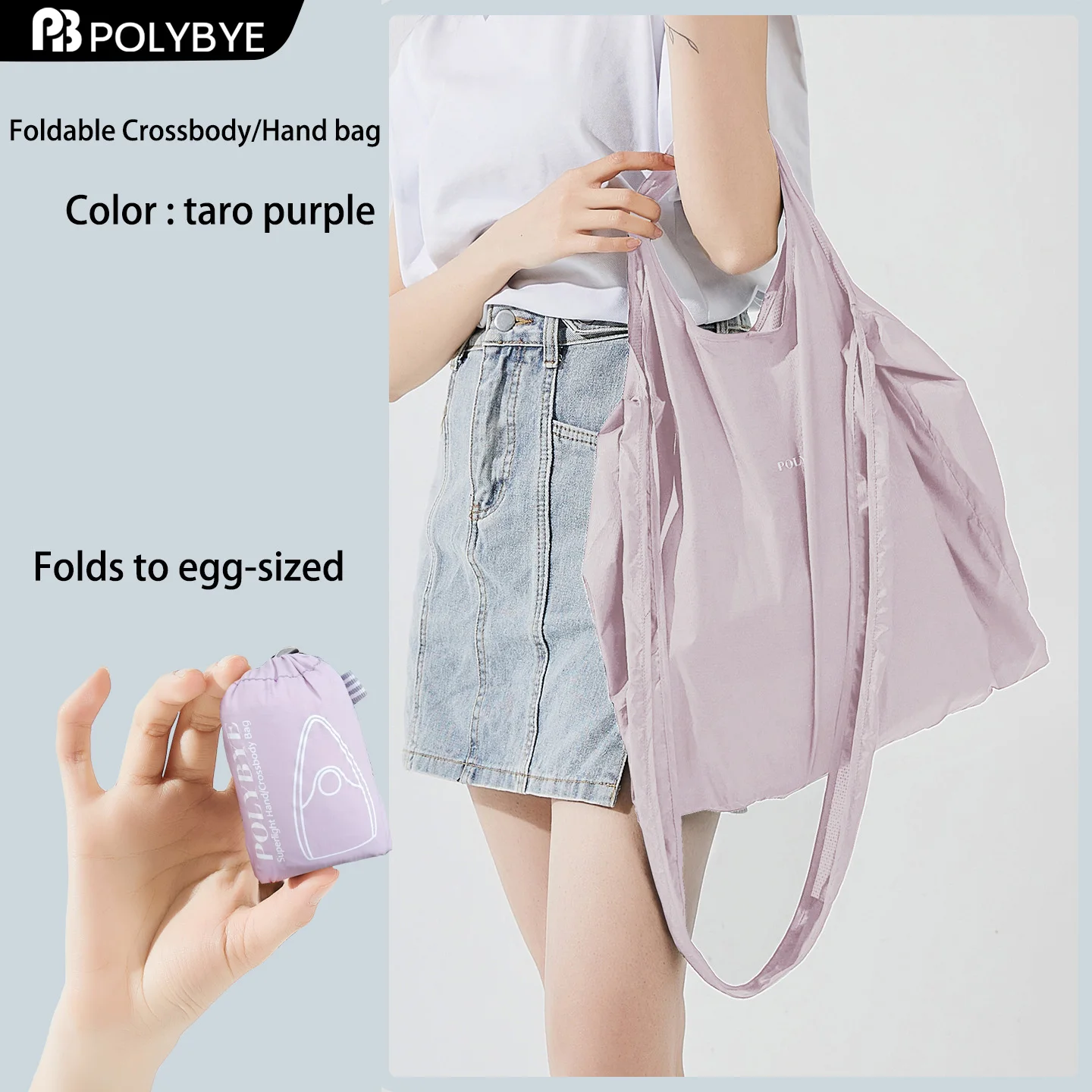 POLYBYE Eco-Friendly Foldable Nylon Tote Bag – Reusable, Portable, and Versatile
