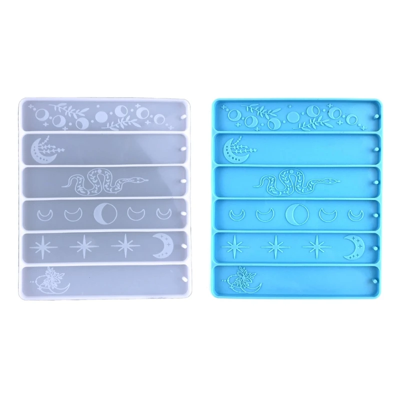 Resin Mold DIY Bookmarks Silicone Mold with Tassel Hole for KeyChain DIY Art Crafts Making Jewelry Casting Mold