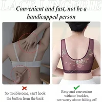Women New Ice Silk Lace Cooling Comfort Bra Lace Buttonless Comfortable Bra Push Up Bra Running Shock-Absorbing Sports Fixed Cup - Image 4