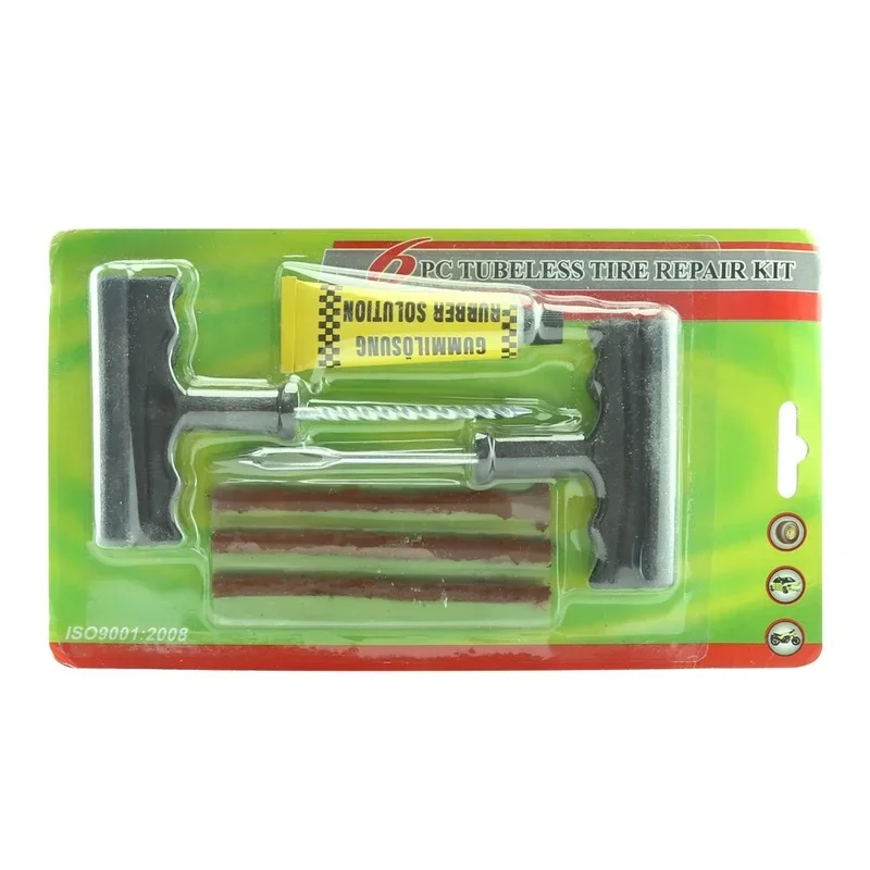 Car Tire Repair Tools Kit Rubber Strips Tubeless Tyre Puncture Studding Plug Set For Truck Motorcycle