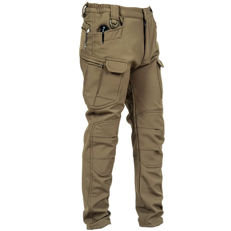 Men's Tactical Pants Fleece Warm Casual Work Pants Wear-resistant Dirt resistant Thick Mountaineering Pants