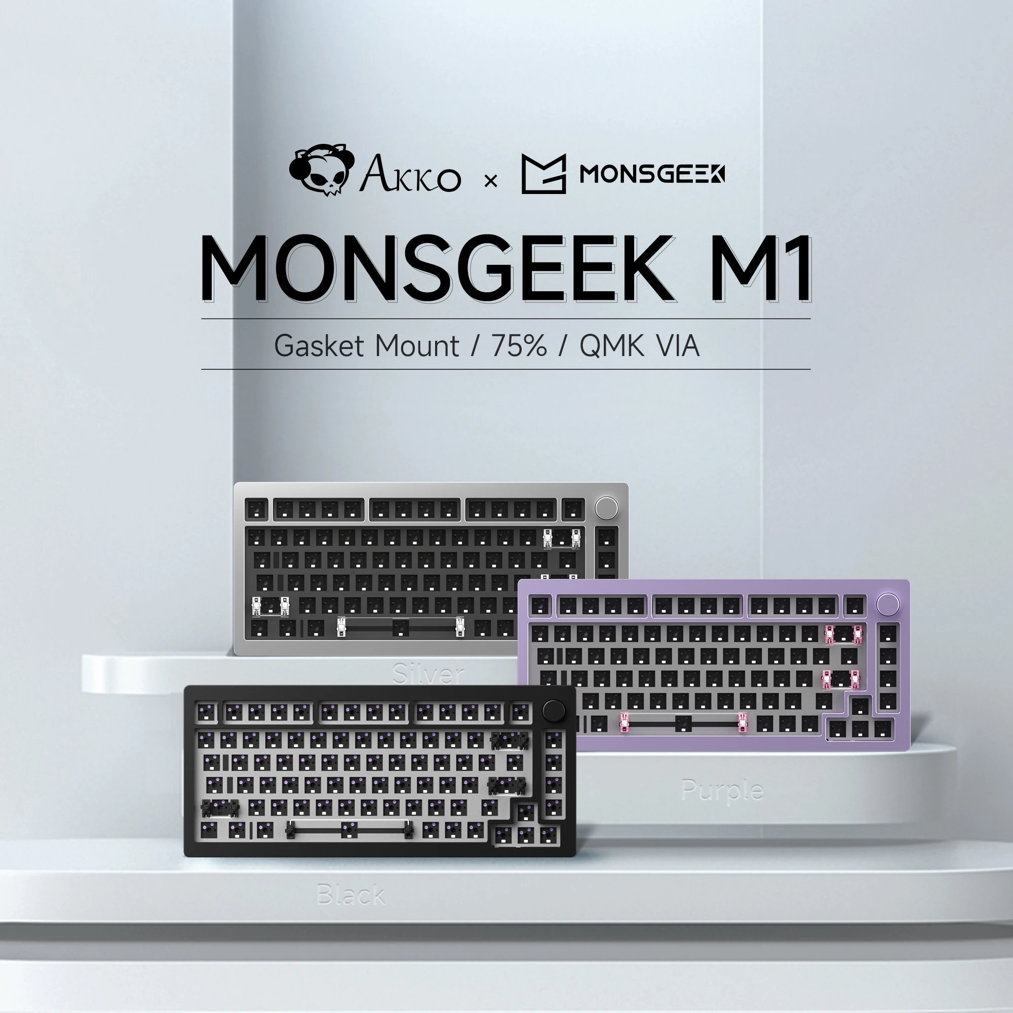 

Akko MONSGEEK M1 ANSI/ISO DIY Kit 75% RGB Hot-swap Barebone Mechanical Aluminum Keyboard Kit CNC Metal VIA/QMK Gasket-Mount