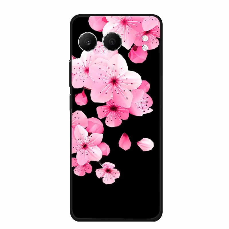 Cute Cartoon Cat Black Silicone Soft Back Cover Case