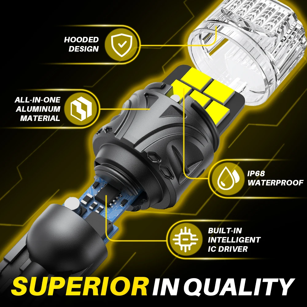 AUXITO LED ��� ������, �ſ� ���� �ڵ��� �극��ũ ����, ������, ĵ���� 6000K, 12V, 921 912, W16W, T15, 2 ��