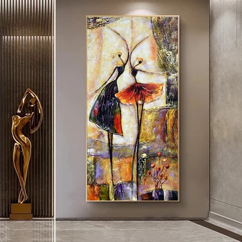 Elegant Abstract Dancing Girl Canvas Art