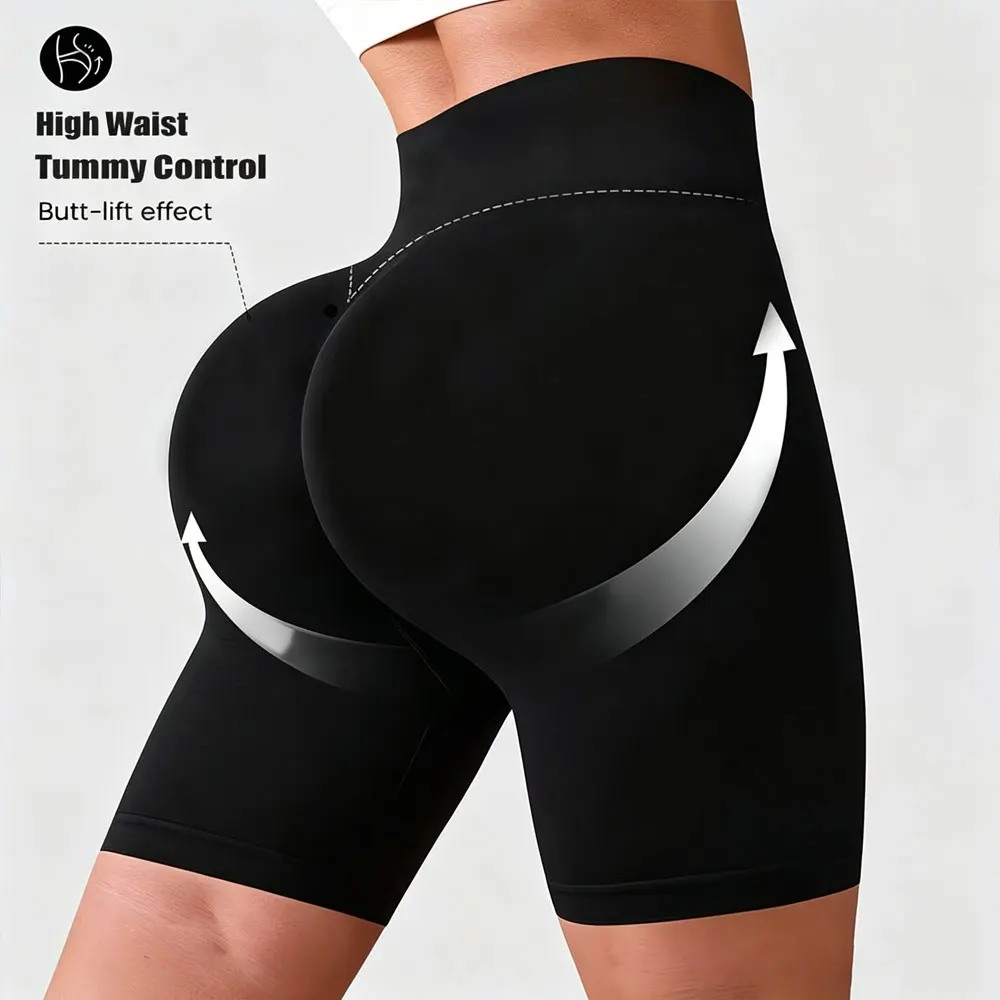 Summer Yoga Shorts Peach Hips Fitness Shorts Lightweight Breathable Sports High…