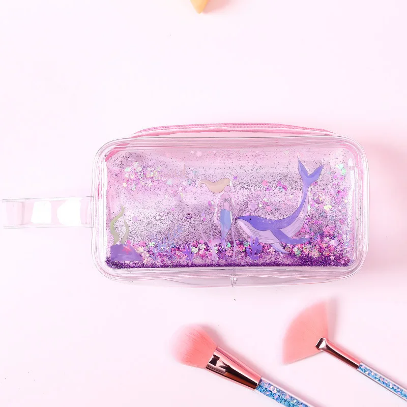 PHOGARY Mermaid Sequins Pencil Case for Girls, Glitter Pen Case Organizer,  Portable Pencil Pouch Students Girls Pencilcase, Women Make Up Pouch