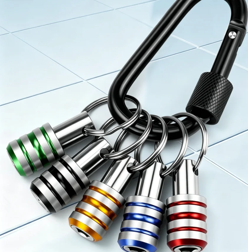 5PC Color Keychain Quick Change Connecting Rod Set 1/4 Hexagonal Handle Screwdriver Head Quick Release Sleeve Conversion Tools