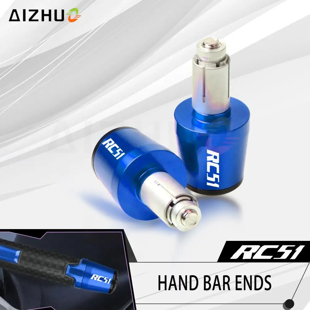 

Мотоциклетные аксессуары для Honda RC51 RC 51 2000 2001 2002 2003 2004-2006, алюминиевые 7/8 дюйма 22 мм ручки руля, торцевые ручки, колпачок
