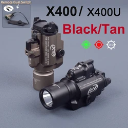Tactical Surefire X300 X400 X400U Ultra Red Green Laser Sight LED Flashlight Rifle Scout Light for Picatinny Weaver Rails Mount