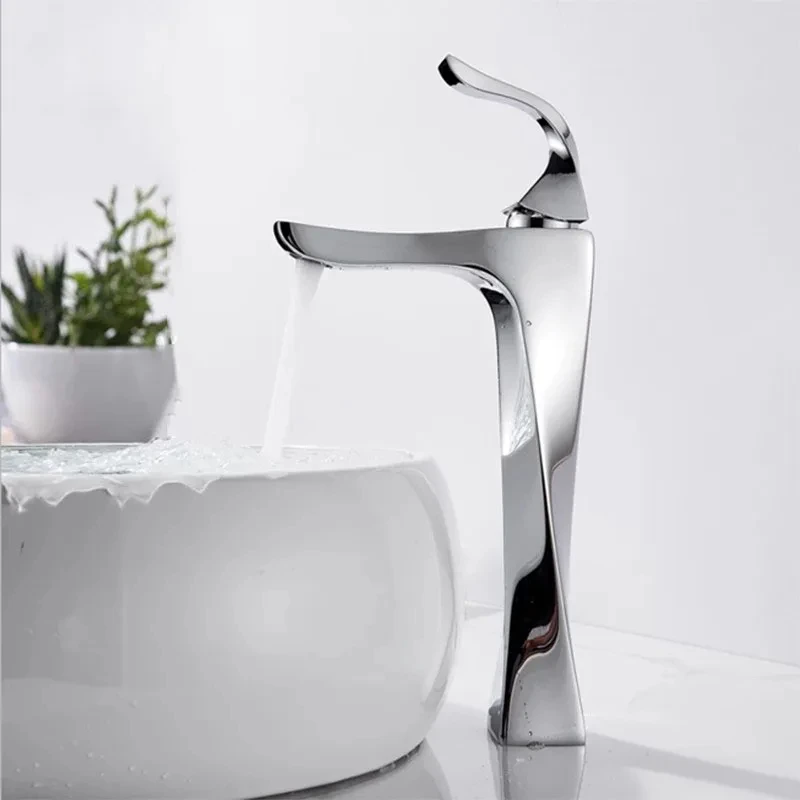 Bathroom Faucet Basin Sink Golden Chrome Tap Hot Cold Water Mixer Tap Deck Mounted Bathroom Faucets Single Lever Taps
