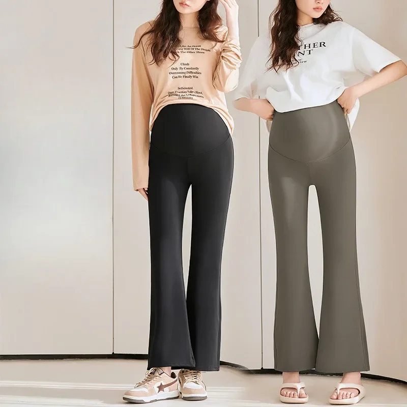 The New High-waisted Maternity Skinny Flared Pants Have An Adjustable Waist Perfect for Slimming and Shaping 3