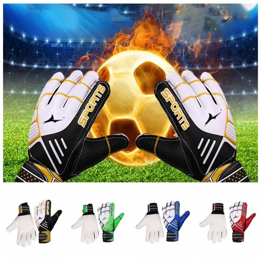 Wear Resistant Latex Finger Protective Soccer Goalkeeper Gloves Kids Size 5-10 Non Slip Goalie Football Training Men Gloves