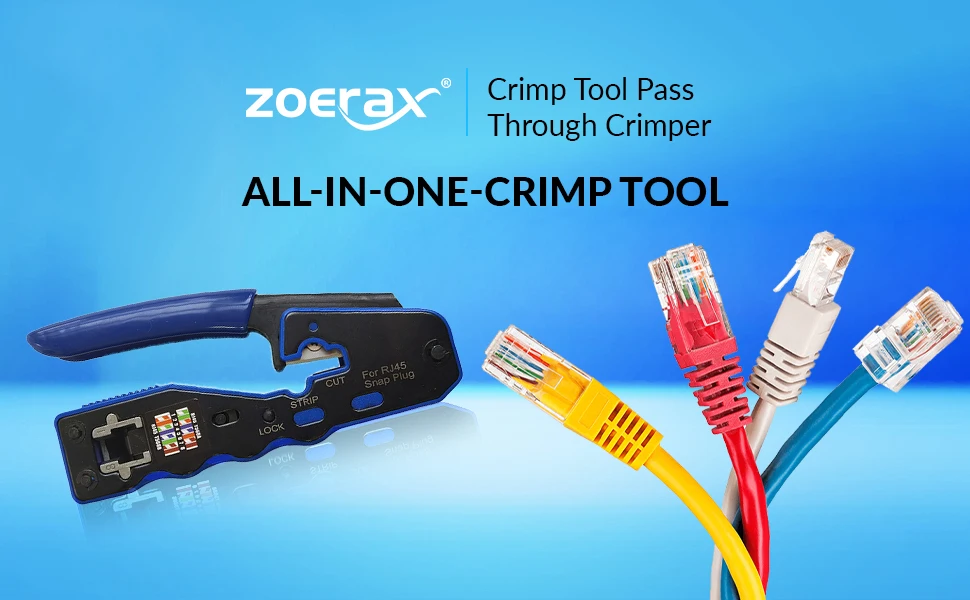 ZoeRax Pass Through Crimper Cutter, Conector Modular,
