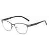 VIVIBEE 2025 Business Style Reading Glasses +150 Men Metal Grey Frame Blue Light Blocking Clear Lens Square Eyeglasses +250 2