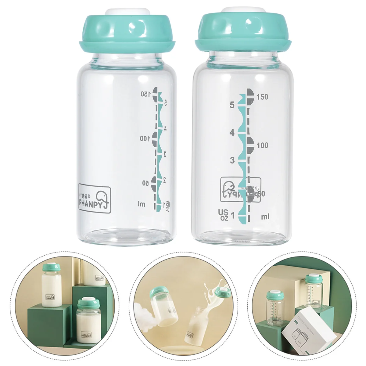 Breast Milk Storage Bottle Nursing for Infants Standard Transparent Wide Baby