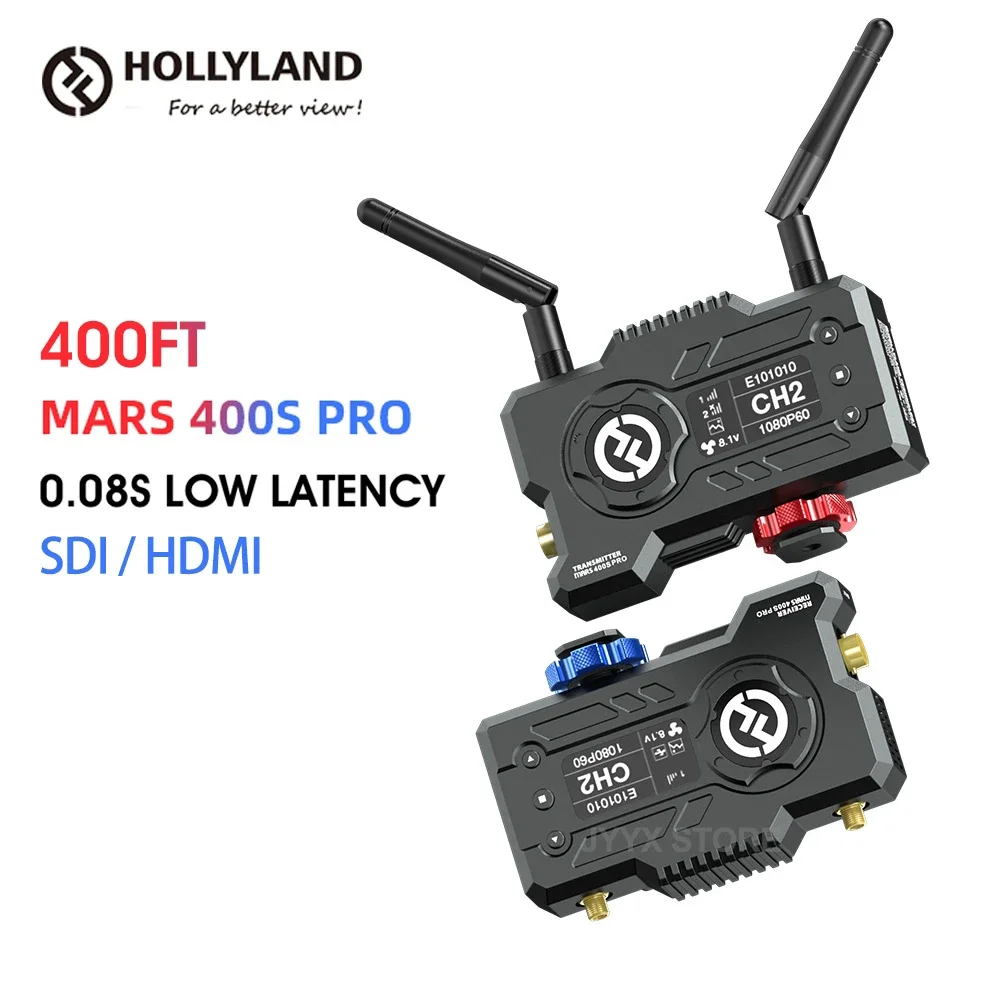 

Hollyland Mars 400S Pro 400ft SDI HDMI-compatible Wireless Video Transmission System Transmitter Receiver 1080p for Live stream