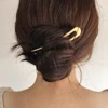 Simple U Shaped Metal Hair Sticks 2 Prongs Twist Hair Fork For Buns Chignons Women Girls Ponytail Hold Daily Hairstyles Tool