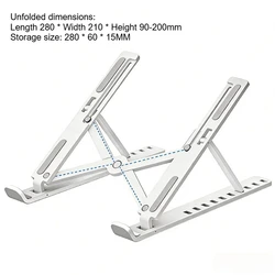 Portable Foldable Adjustable Laptop Stand and Desktop Base Accessory (L)