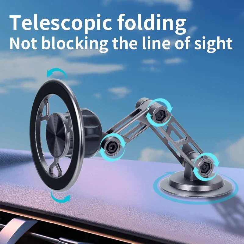 Asengry Universal Magnetic Car Phone Holder 360 Rotation Foldable in Car Stand For Iphone 16 15 14 13 12 Pro Max Samsung Xiaomi