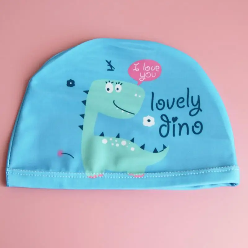 Swimming Cap Children Kids Elastic Fabric Cartoon Swiming Pool Water Sport Protect Ears Hat Boys Girls