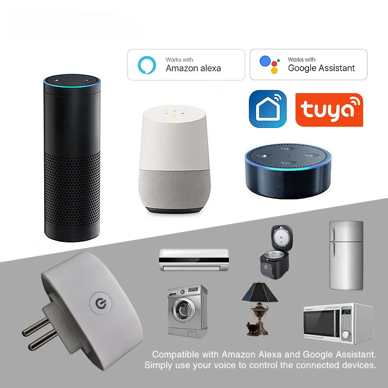 스마트 소켓 이스라엘 WIFI 무선 원격 플러그 Tuya 소켓, Google Alexa 음성 타이밍 전원 콘센트 지원